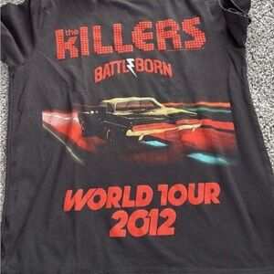 Abercrombie Kids Black Tour Tee with Red Graphics